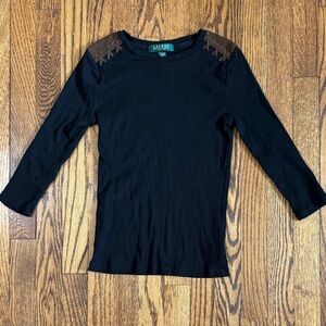 Ralph Lauren Quarter Sleeve Top SZ XSP